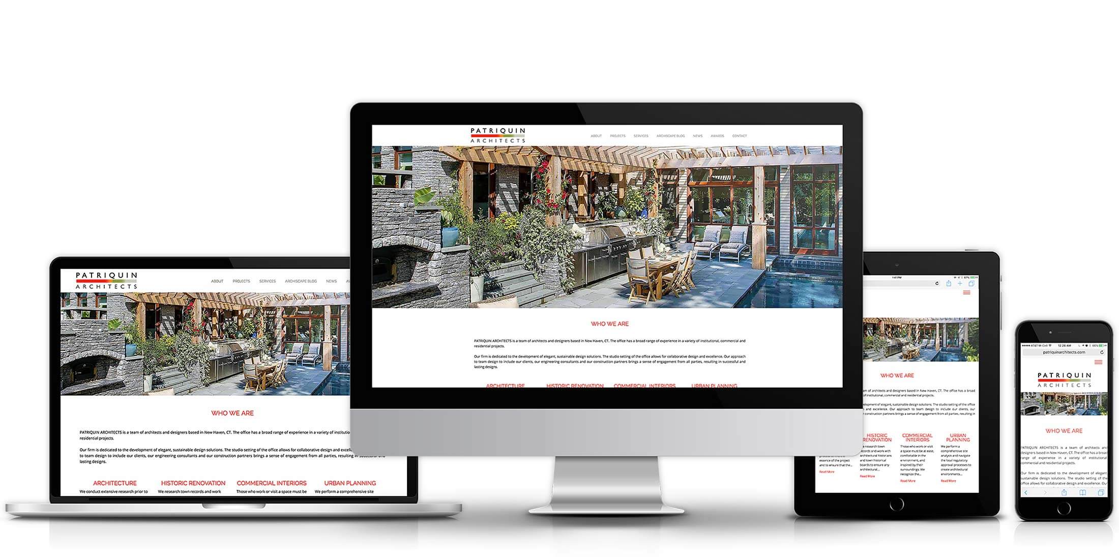 Patriquin Architects, Retina-Ready, Responsive Website, designed by CT Website Designer Margaret E. Tehan for Margaret's Folly